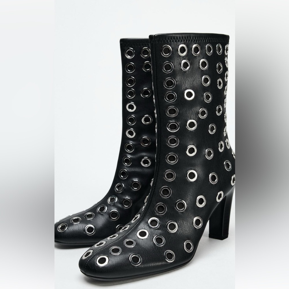NWT Zara Metal Grommet Bootie